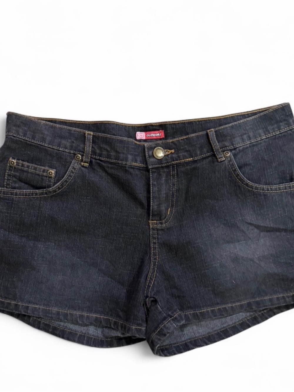 Women's Dark Wash Denim Shorts - Black